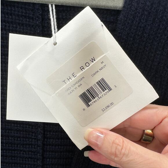 NWT The Row Dark Navy Ardi Chunky Knit Long Line Open Cardigan M - Picture 5 of 12